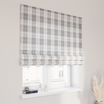 Rímska roleta Capri, sivo - biele káro, Edinburg, 115-79