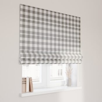 Rímska roleta Capri, sivo-biele veľké káro, Quadro, 136-13