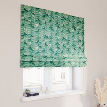 Rímska roleta Capri, smaragdovo - zelený vzor na plátne, Abigail, 143-16