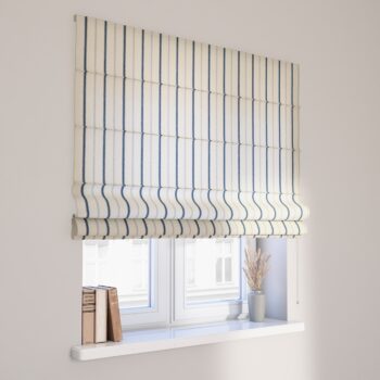 Rímska roleta Capri, svetlo a tmavomodrý pásik na svetlobéžovom podklade, Avinon, 129-66