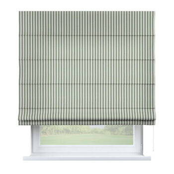 Rímska roleta Capri, zelené a biele pruhy (1,5 cm), Quadro, 144-35