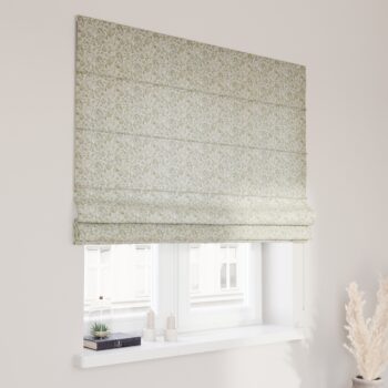 Rímska roleta Capri, zeleno - pomarančové vzory na béžovom podklade, Flowers, 143-68