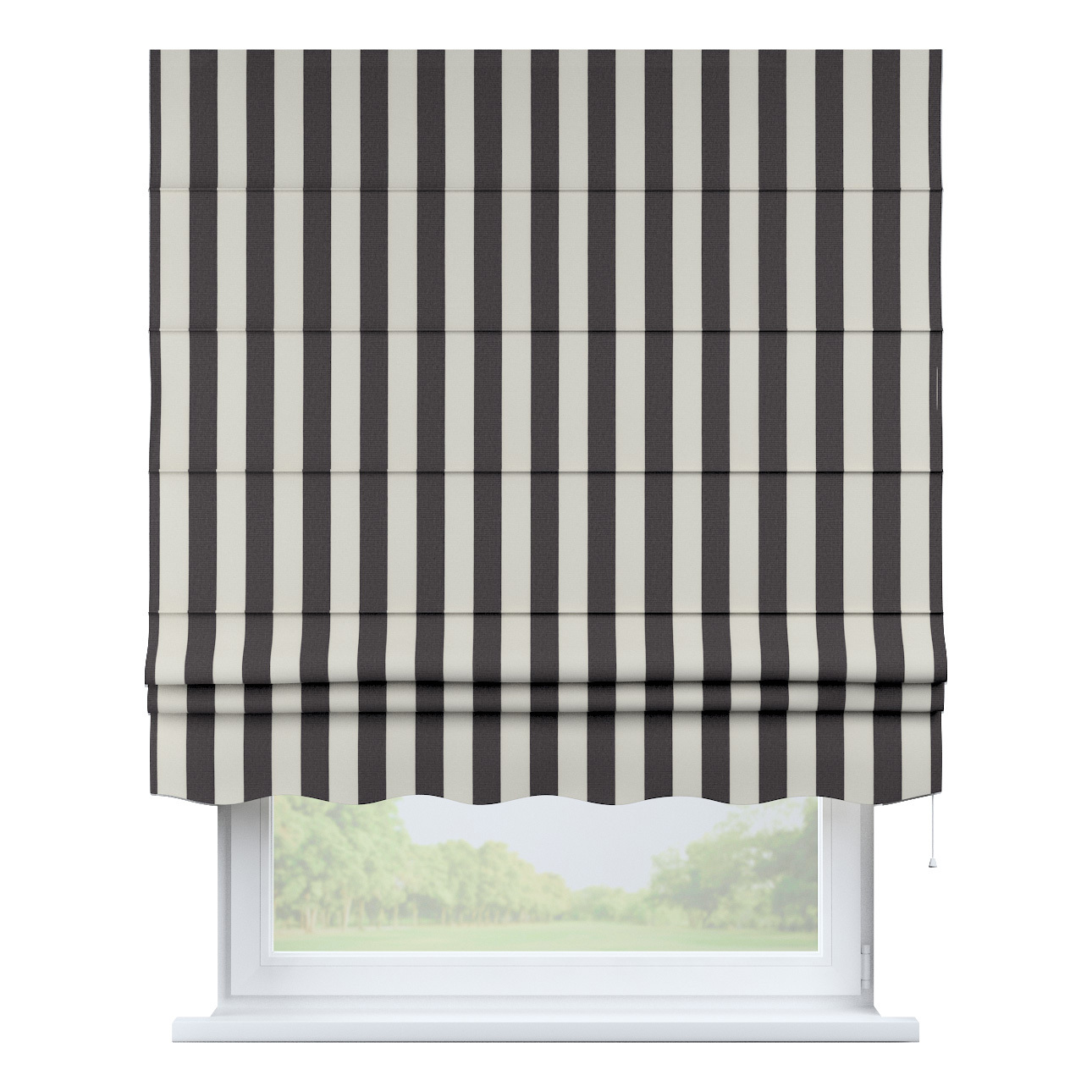 Rímska roleta Florencia, biało-grafitowe pionowe pasy, Quadro, 143-92 Rímska roleta Florencia, biało-grafitowe pionowe pasy, Quadro, 143-92