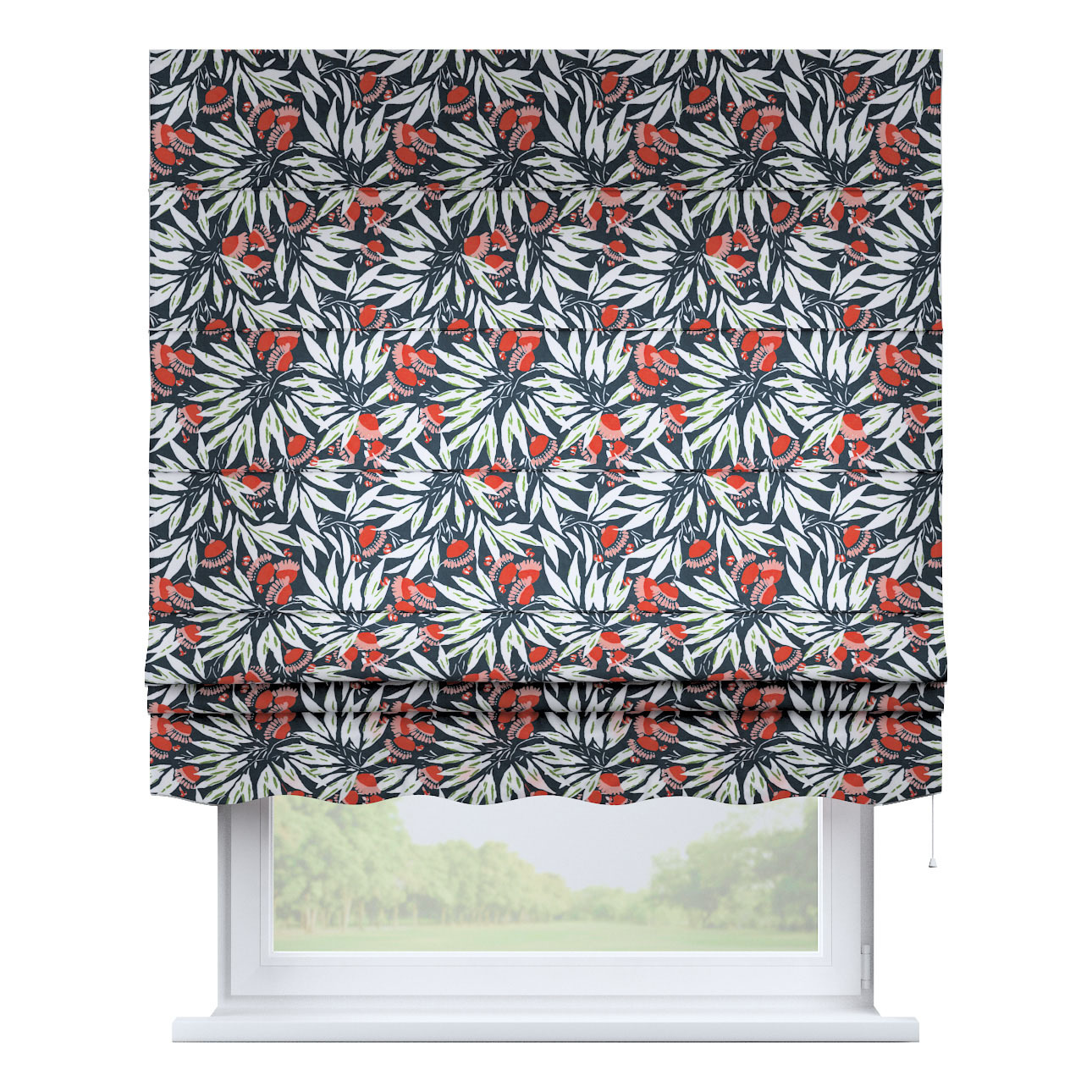 Rímska roleta Florencia, kvety na tmavomodrom pozadí, Eden, 144-20 Rímska roleta Florencia, kvety na tmavomodrom pozadí, Eden, 144-20