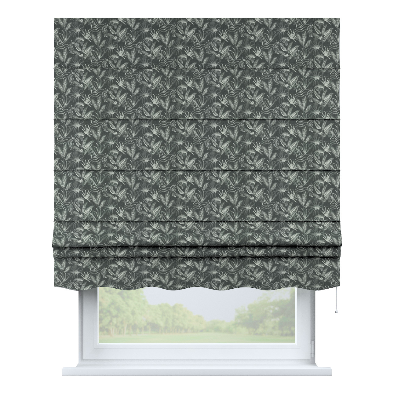 Rímska roleta Florencia, listy na čiernom podklade, Flowers, 143-73 Rímska roleta Florencia, listy na čiernom podklade, Flowers, 143-73