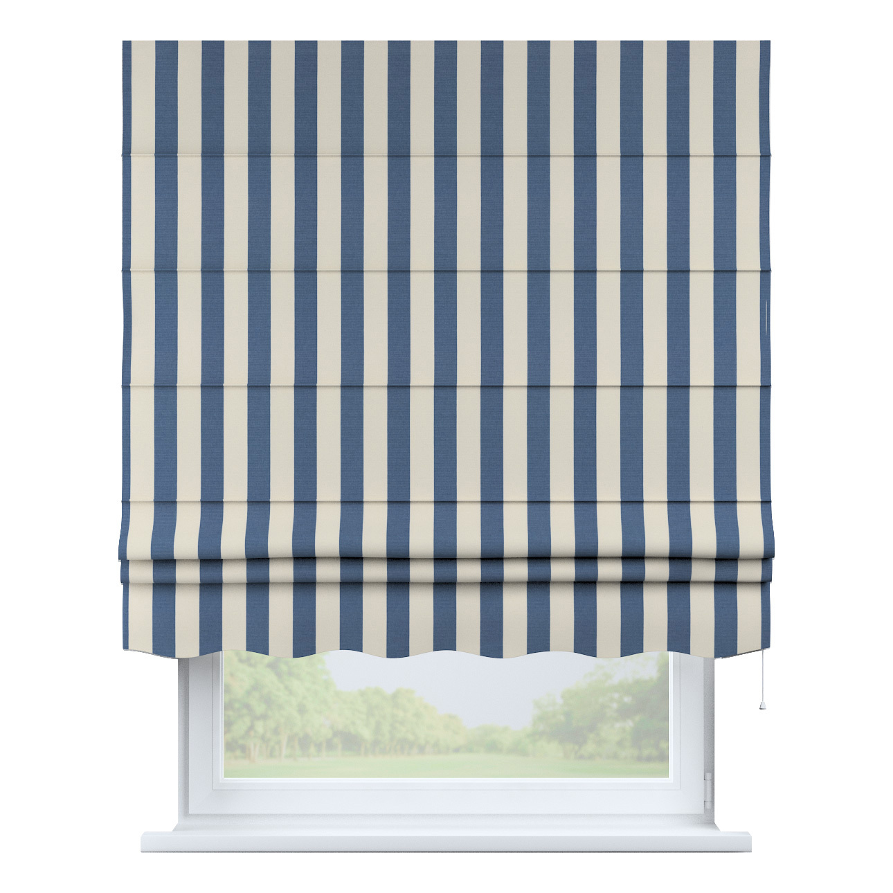 Rímska roleta Florencia, niebiesko-białe pionowe pasy, Quadro, 143-90 Rímska roleta Florencia, niebiesko-białe pionowe pasy, Quadro, 143-90