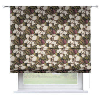 Rímska roleta Torino, béžový a zelený kvetinový motív, Eden, 144-24