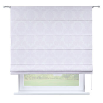 Rímska roleta Torino, biela tkanina s vytkaným ornamentom , Damasco, 613-00