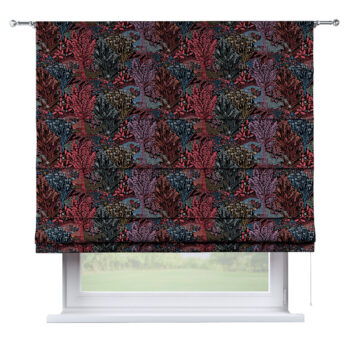 Rímska roleta Torino, farebný kvetinový motív na čiernom pozadí, Intenso Premium, 144-26