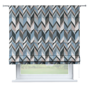 Rímska roleta Torino, geometrické vzory v modrej a béžovej farbe, Vintage 70's, 143-54