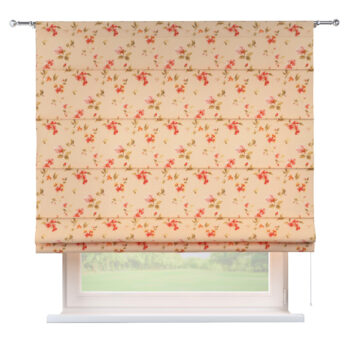 Rímska roleta Torino, jemané ružové kvety na svetlom ľanovom podklade, Londres, 143-88