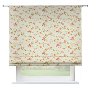 Rímska roleta Torino, jemné ružovozelené kvety na zelenkavomodrom podklade, Londres, 143-89