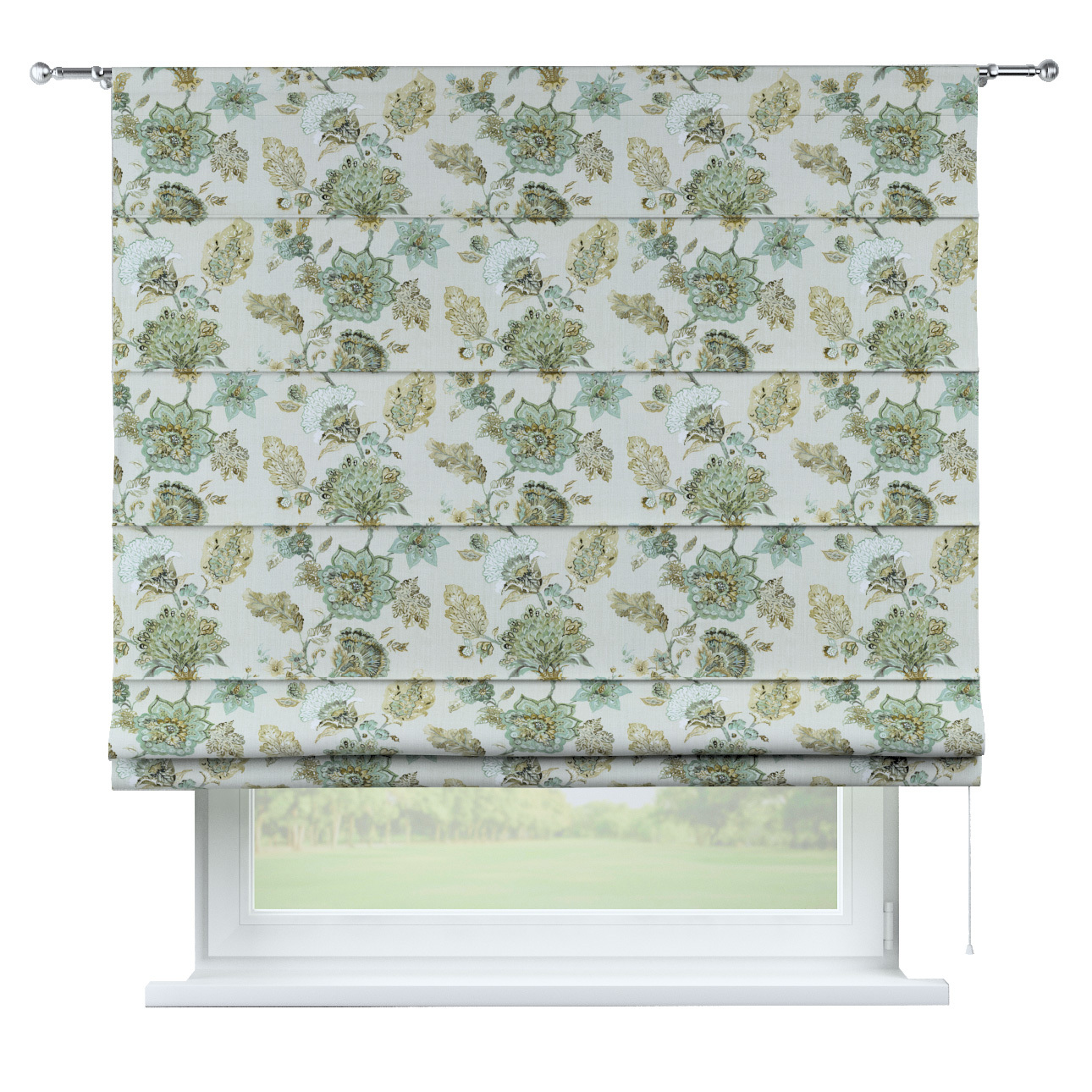 Rímska roleta Torino, kvety na béžovo - sivom podklade, Flowers, 143-67 Rímska roleta Torino, kvety na béžovo - sivom podklade, Flowers, 143-67