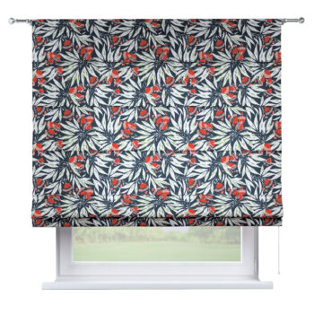 Rímska roleta Torino, kvety na tmavomodrom pozadí, Eden, 144-20