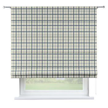 Rímska roleta Torino, modré káro na svetlobéžoom podklade, Avinon, 131-66