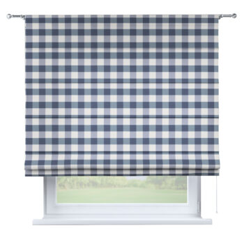Rímska roleta Torino, modro - biele veľké káro, Quadro, 136-03
