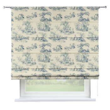 Rímska roleta Torino, modrý vzor na svetlobéžovom podklade, Avinon, 132-66