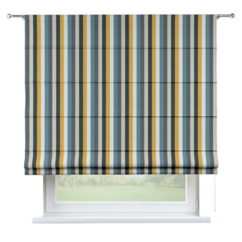 Rímska roleta Torino, pásy v odtieňoch žlto-hnedo-modrých farbách, Vintage 70's, 143-59