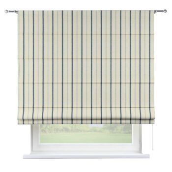 Rímska roleta Torino, svetlo a tmavomodrý pásik na svetlobéžovom podklade, Avinon, 129-66