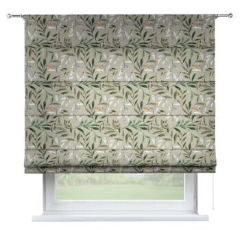 Rímska roleta Torino, zelené vetvy na sivom pozadí, Eden, 144-23