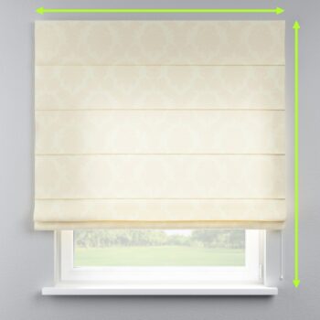 Rímska roleta s bielou krajkou, béžová tkanina s vytkaným ornamentom , Damasco, 613-01