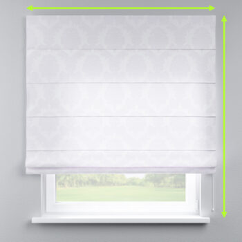 Rímska roleta s bielou krajkou, biela tkanina s vytkaným ornamentom , Damasco, 613-00