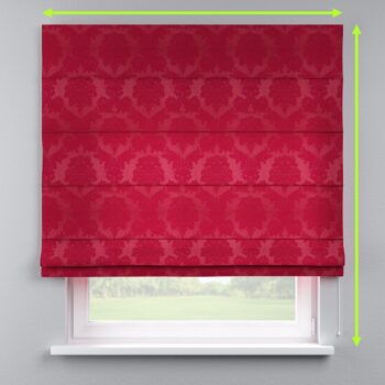 Rímska roleta s bielou krajkou, bordová tkanina s vytkaným ornamentom , Damasco, 613-13