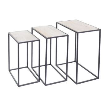 Súprava stolíkov Theo 3 ks., 40/45/50 x 24/26/30 x 48/53/59 cm