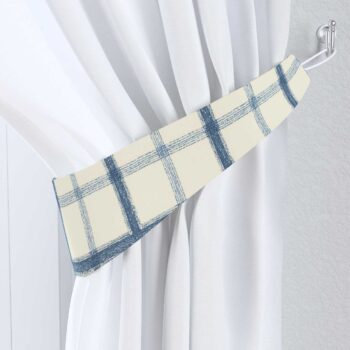 Úchyt Victoria, 1ks, modré káro na svetlobéžoom podklade, 12 x 70 cm, Avinon, 131-66