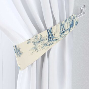 Úchyt Victoria, 1ks, modrý vzor na svetlobéžovom podklade, 12 x 70 cm, Avinon, 132-66