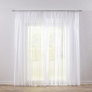 Záclona na riasiacej páske, biela , Voálové záclony, 900-00