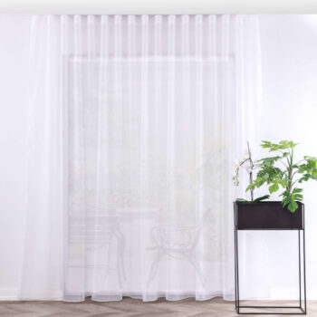 Záclona s riasením WAVE, biela, Voálové záclony, 178-08