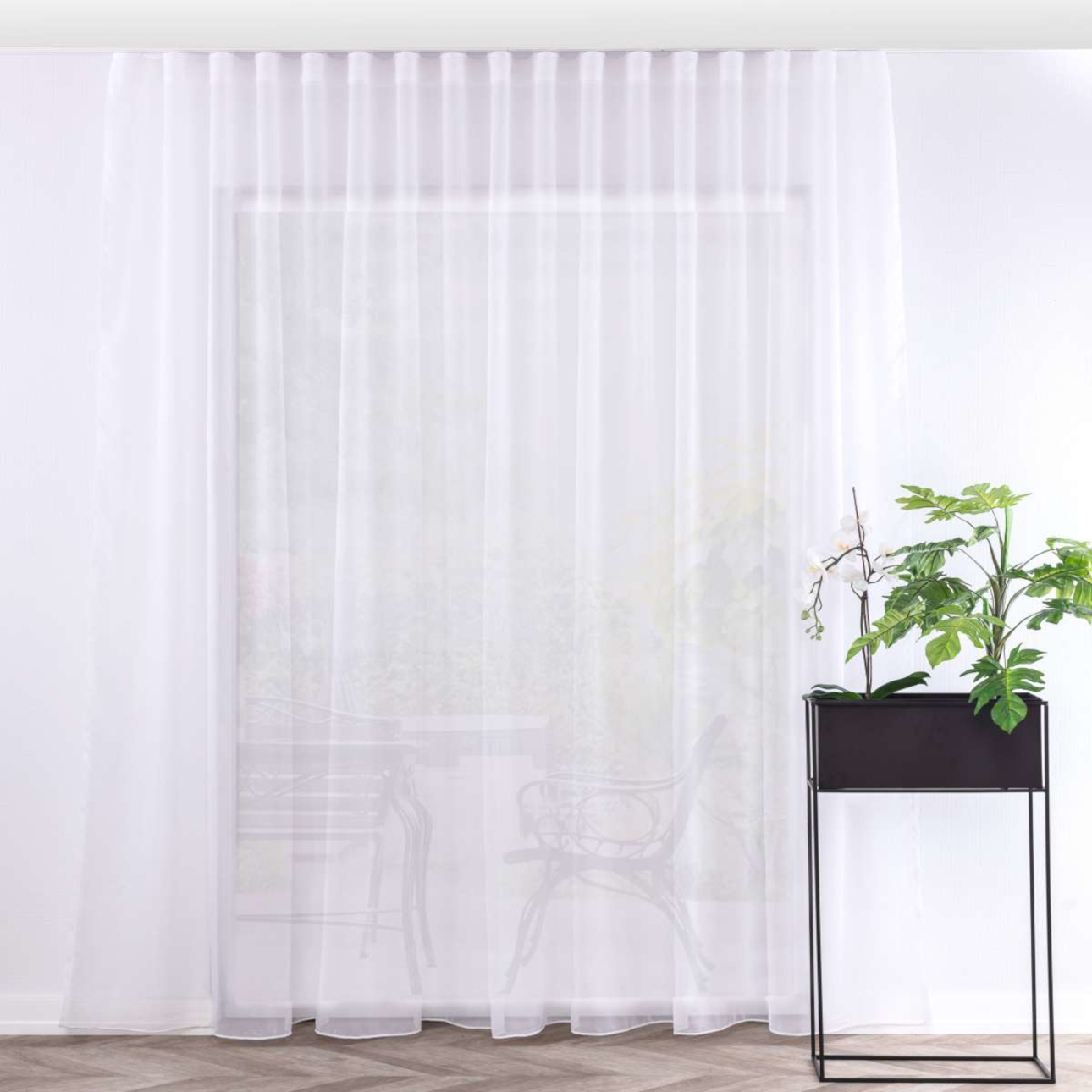 Záclona s riasením WAVE, biela, Voálové záclony, 178-08 Záclona s riasením WAVE, biela, Voálové záclony, 178-08