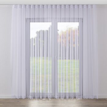 Záclona s riasením WAVE, biela, Voálové záclony, 184-07