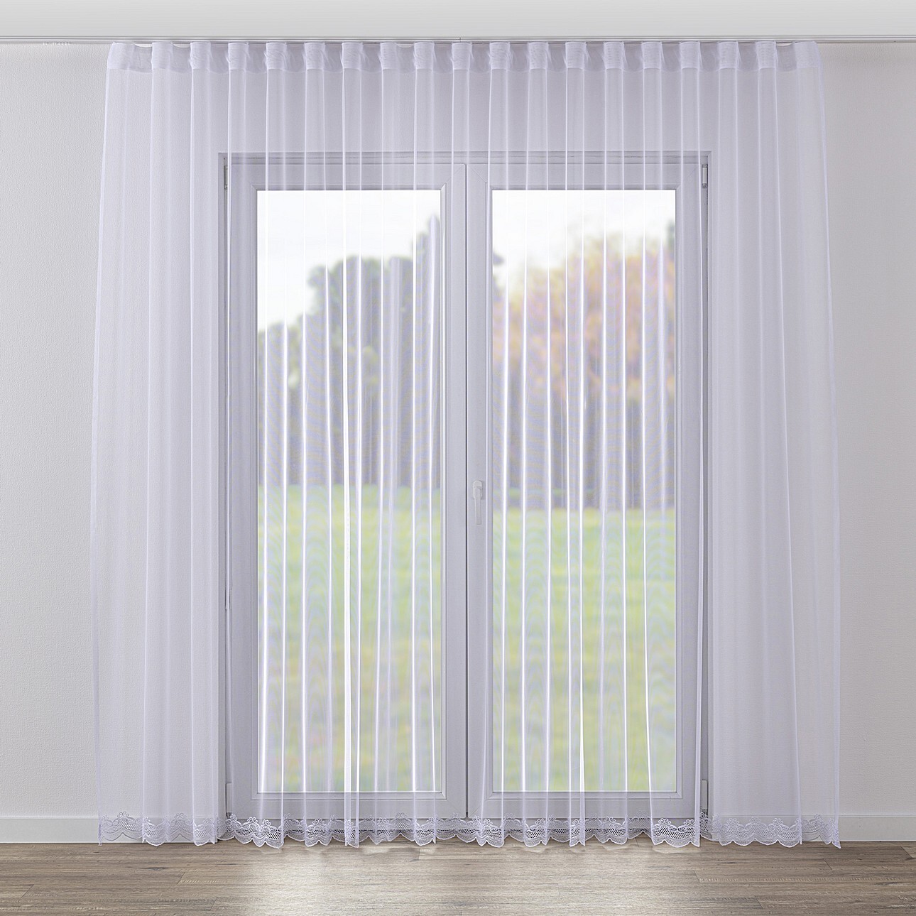 Záclona s riasením WAVE, biela, Voálové záclony, 184-07 Záclona s riasením WAVE, biela, Voálové záclony, 184-07