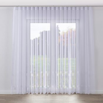 Záclona s riasením WAVE, biela, Voálové záclony, 186-38