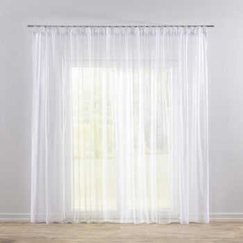 Záclona z voálu na pútkach, biela, Voálové záclony, 901-00