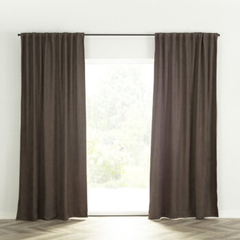 Záves BASIC s navliekacou riasiacou páskou 140x280 cm hnedo šedý 1 ks., 140 x 280 cm