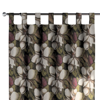 Záves na pútkach, béžový a zelený kvetinový motív, Eden, 144-24
