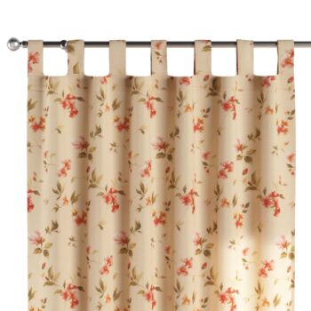 Záves na pútkach, jemané ružové kvety na svetlom ľanovom podklade, Londres, 143-88