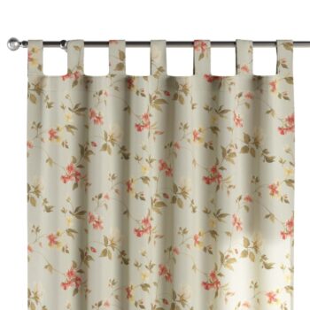 Záves na pútkach, jemné ružovozelené kvety na zelenkavomodrom podklade, Londres, 143-89