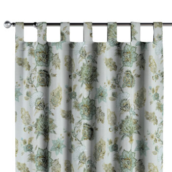 Záves na pútkach, kvety na béžovo - sivom podklade, Flowers, 143-67