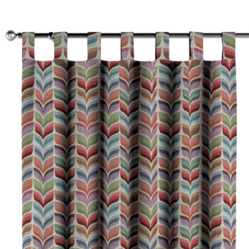 Záves na pútkach, ružový a modrý kvetinový motív, Intenso Premium, 144-16