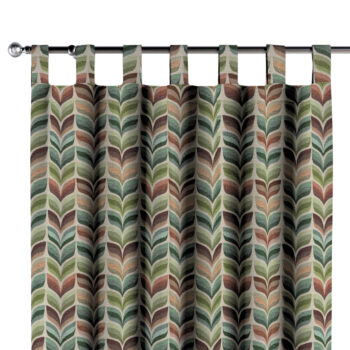 Záves na pútkach, zelené a béžové kvetinové motívy, Intenso Premium, 144-17