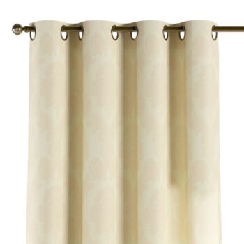 Záves s kolieskami, béžová tkanina s vytkaným ornamentom , Damasco, 613-01