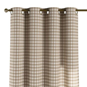 Záves s kolieskami, béžovo-biele káro, Quadro, 136-06