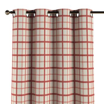 Záves s kolieskami, bordové káro na svetlobéžovom podklade, Avinon, 131-15