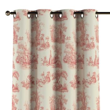 Záves s kolieskami, bordový vzor na svetlobéžovom podklade, Avinon, 132-15