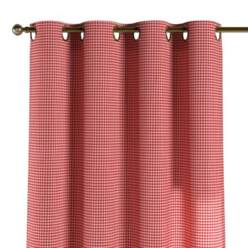 Záves s kolieskami, červeno-biele malé káro, Quadro, 136-15