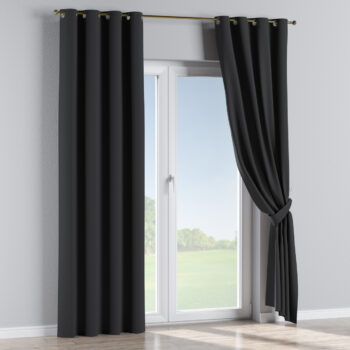 Záves s kolieskami, čierna, Blackout - zatemňujúca, 269-99